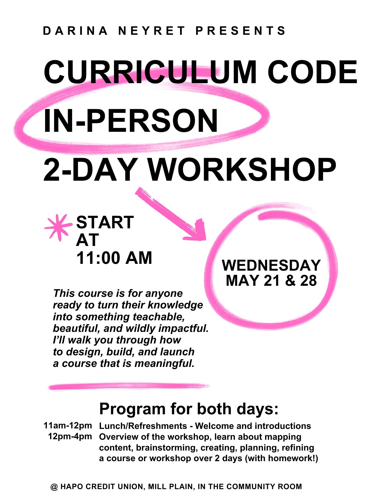 So many events and workshops!