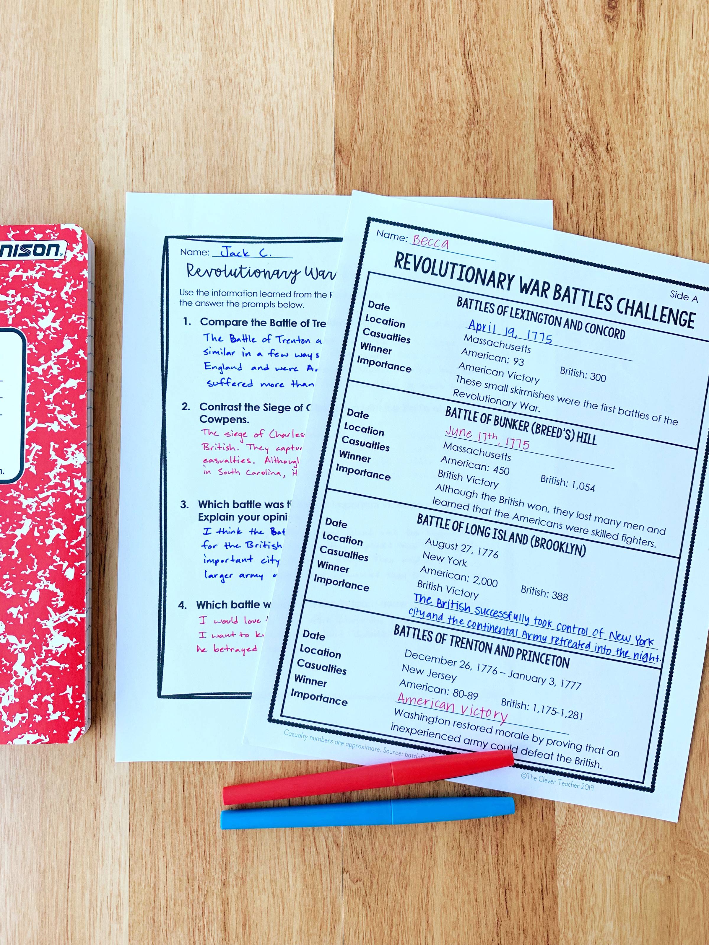 American Revolution Study Guide Unit Packet: Map, Timeline