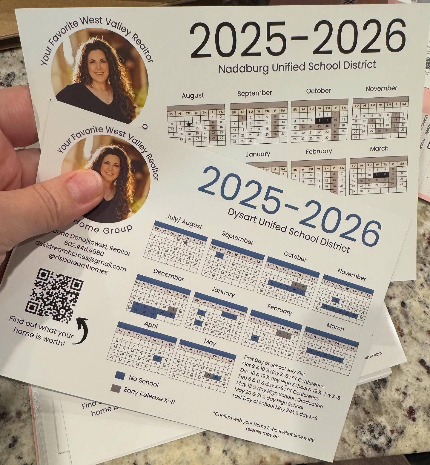 📅 Need a 2024–2025 School Calendar Magnet?

I’ve got you covered! I just received a fresh batch of calendar magnets for the Dysart and Nadaburg school districts, and I’d love to send one to you!

If you live in the area and would like one, just drop a comment or send me a DM with your mailing address, and I’ll pop it in the mail for you.

Perfect for the fridge, office, or family command center — it’s a great way to stay organized throughout the school year!

Thank you all for supporting my business and allowing me to be a resource for you and your family. 💙