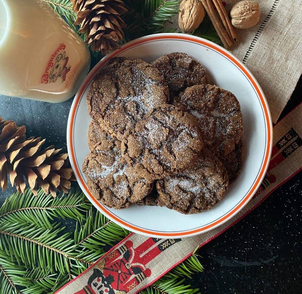 Chewy Cocoa Molasses Cookies