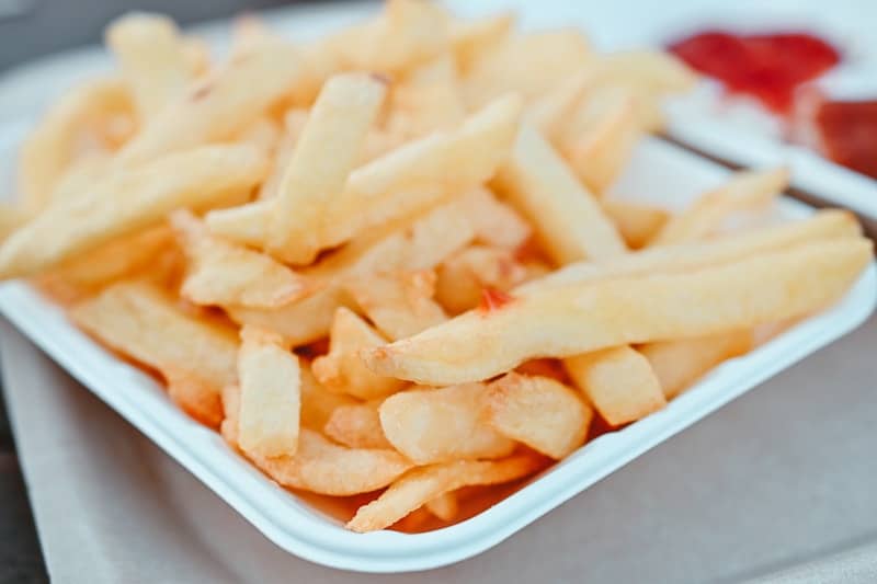 a plate of french fries