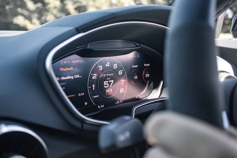 black car instrument panel cluster
