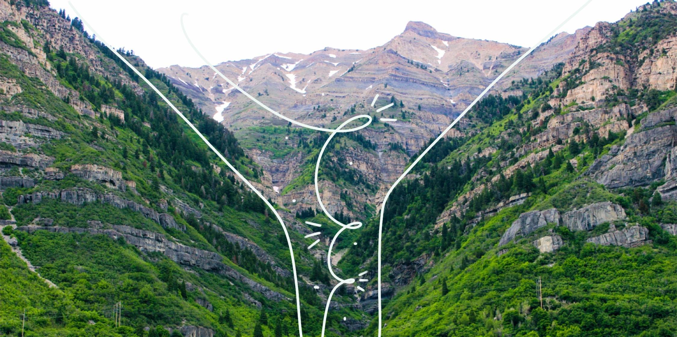 A view of a mountain surrounded by forest