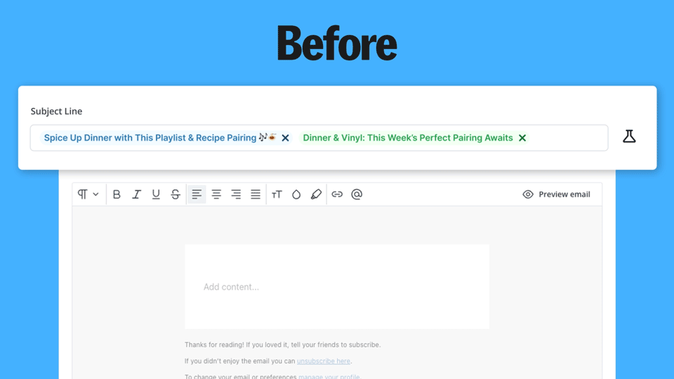 new subject line testing