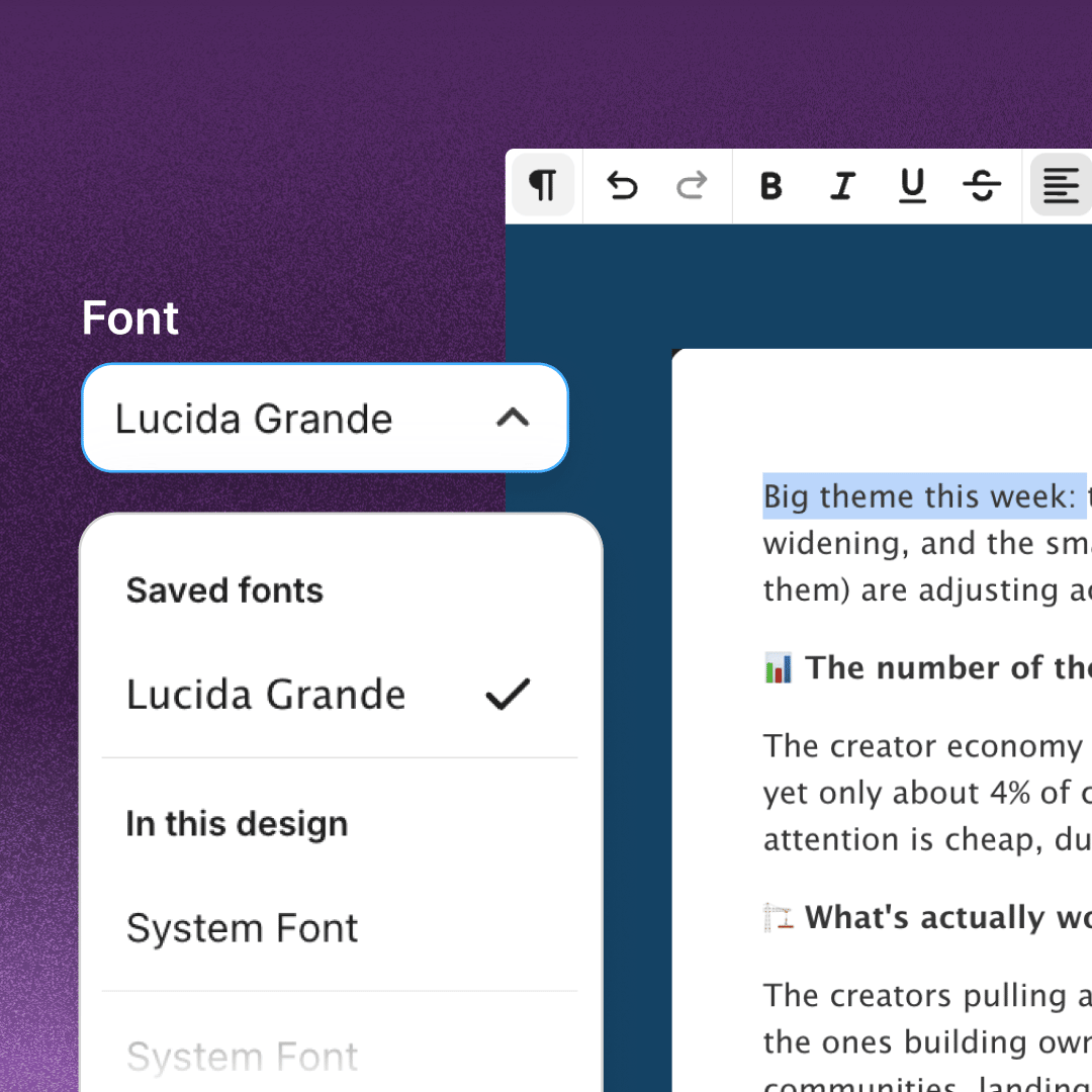 Brand fonts view