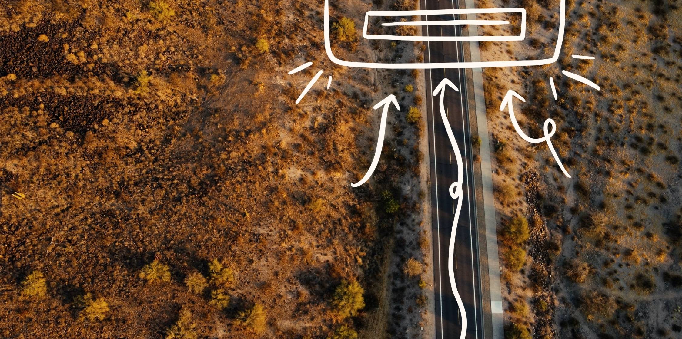 aerial view of road