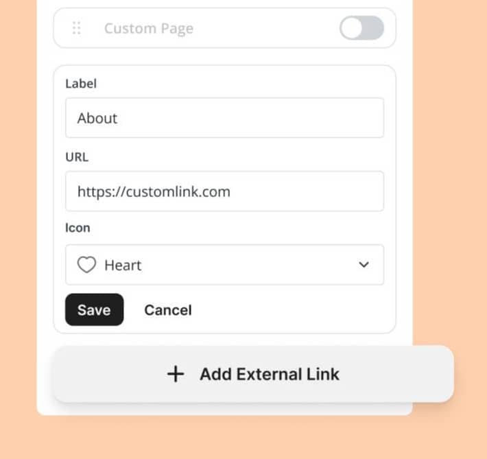 Add external links on Creator Profile