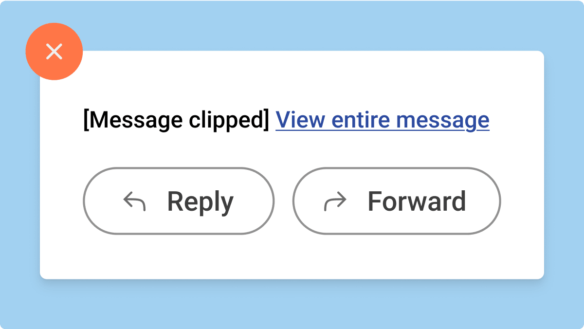 Screenshot of gmail [Message clipped] issue