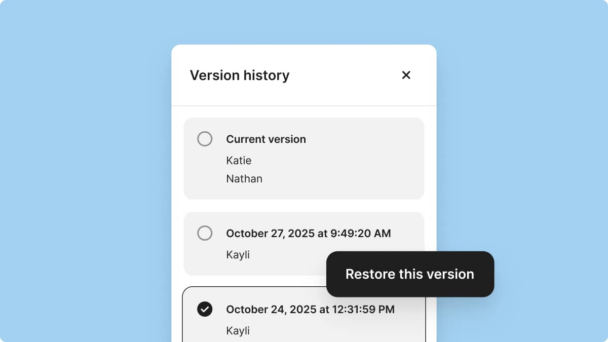 new version history on Broadcasts