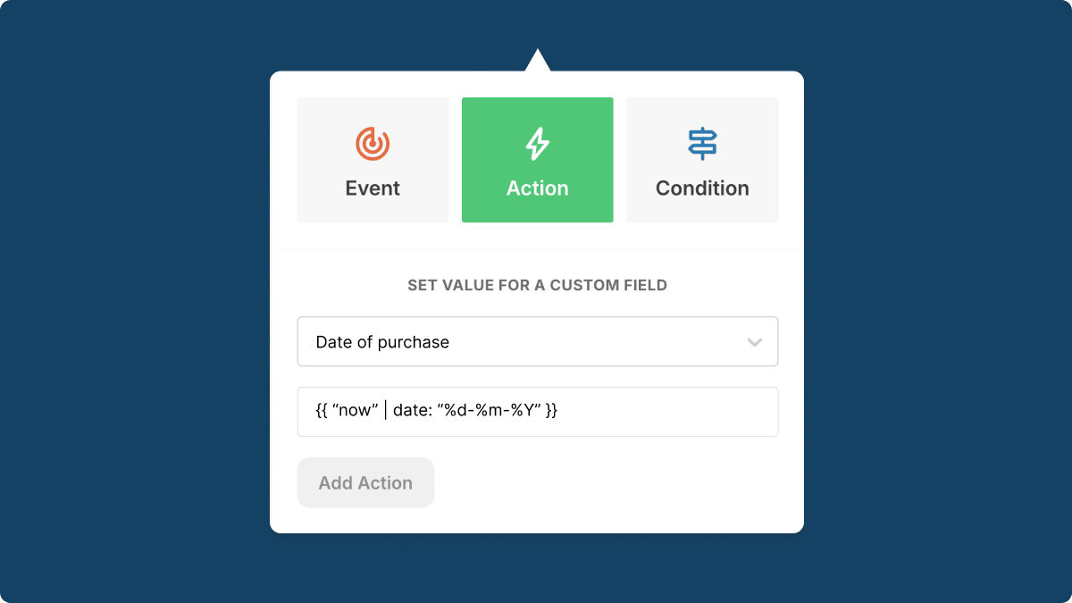 Screenshot of Liquid code used in a Visual Automation