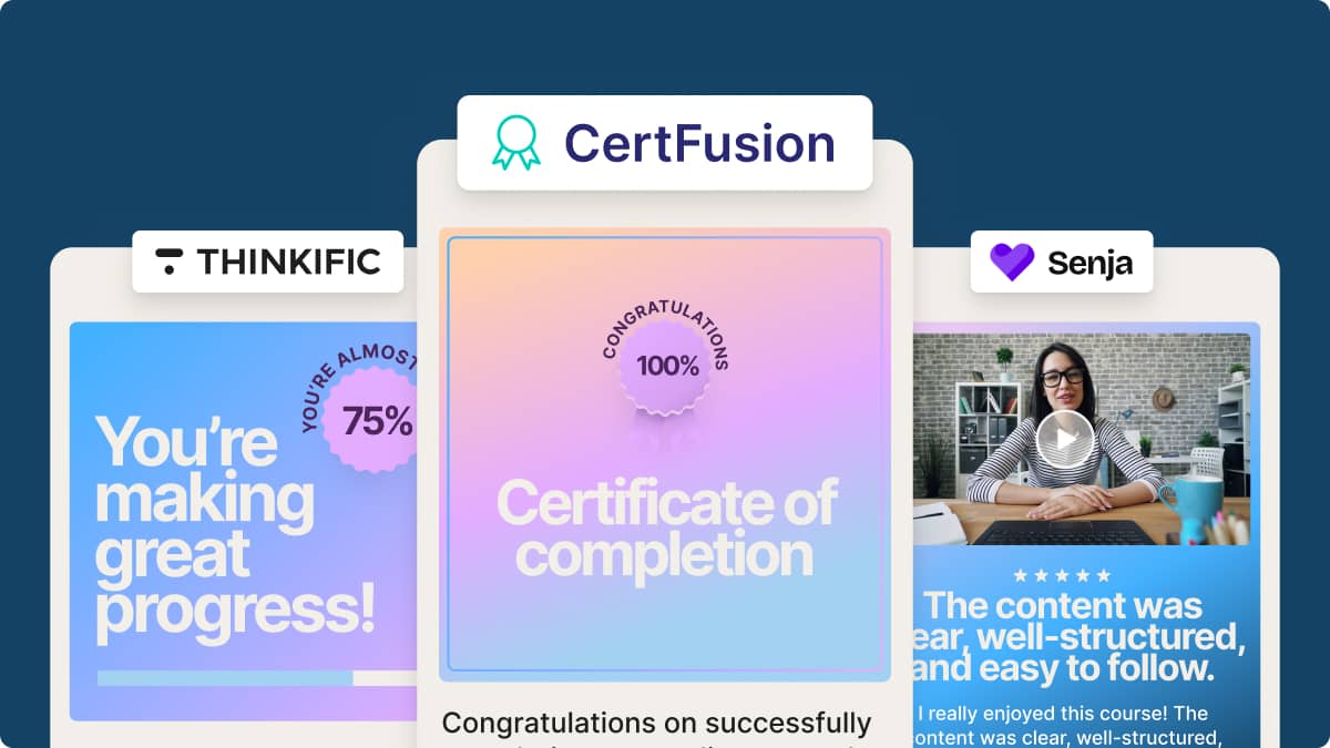 CertFusion + Thinkific + Senja