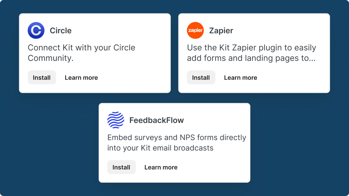 3 new apps: Circle, Zapier, FeedbackFlow