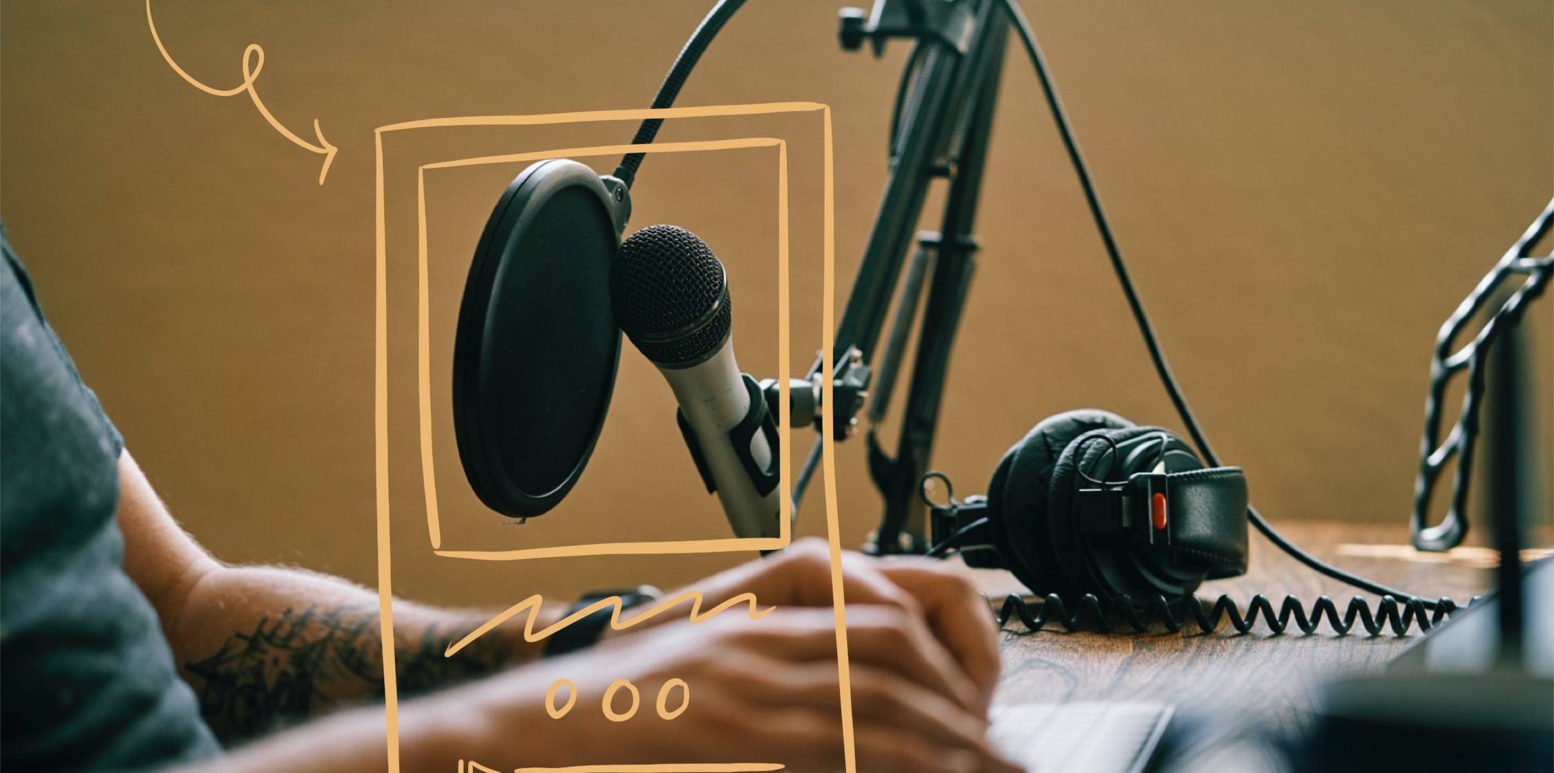  person recording a podcast 