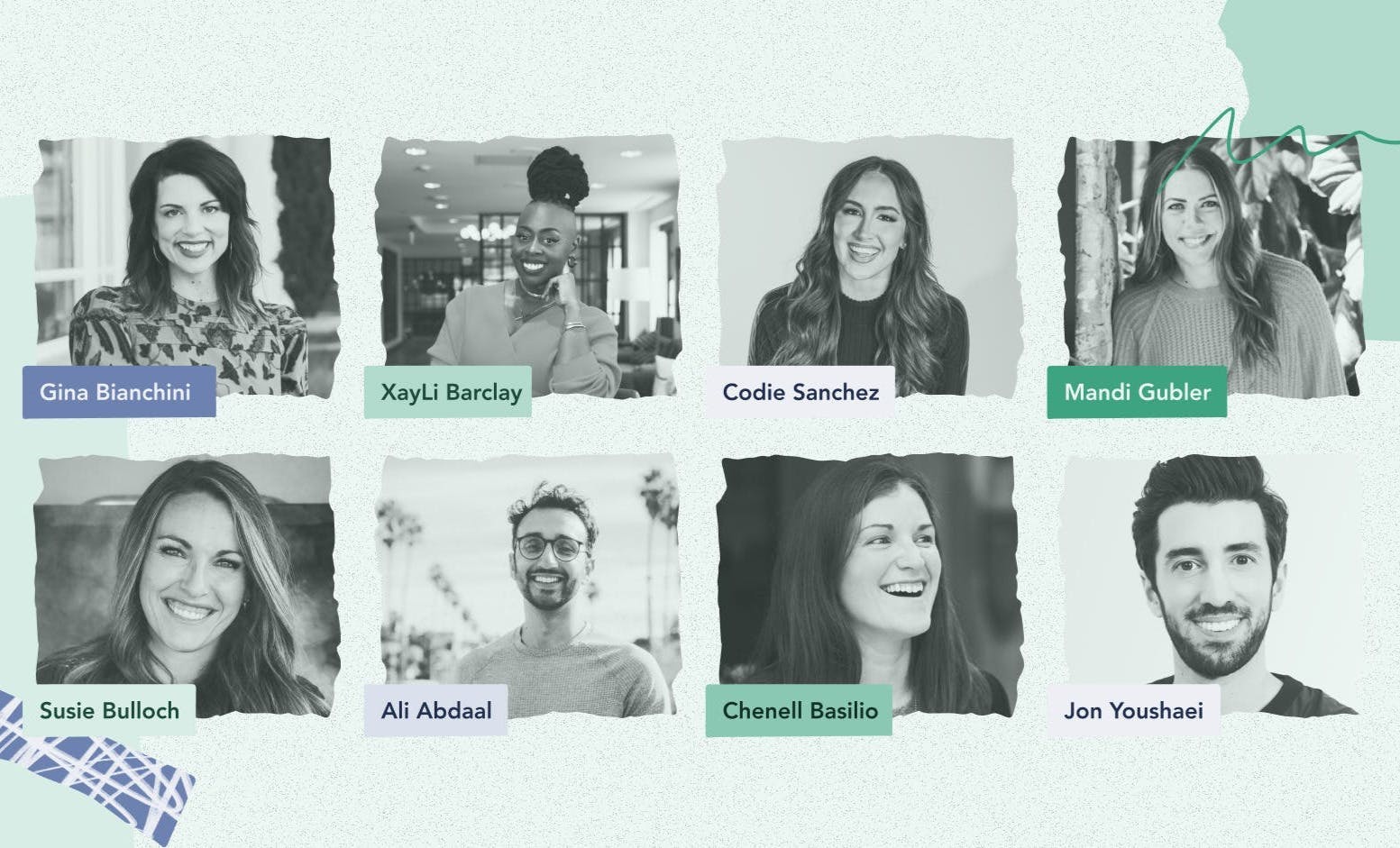 Grid of Craft + Commerce speakers, including Ali Abdaal, Chenell Basilio, Mandi Gubler, Jon Youshaei, Codie Sanchez, XayLi Barclay, Susie Bulloch, and Gina Bianchini [See the speakers]