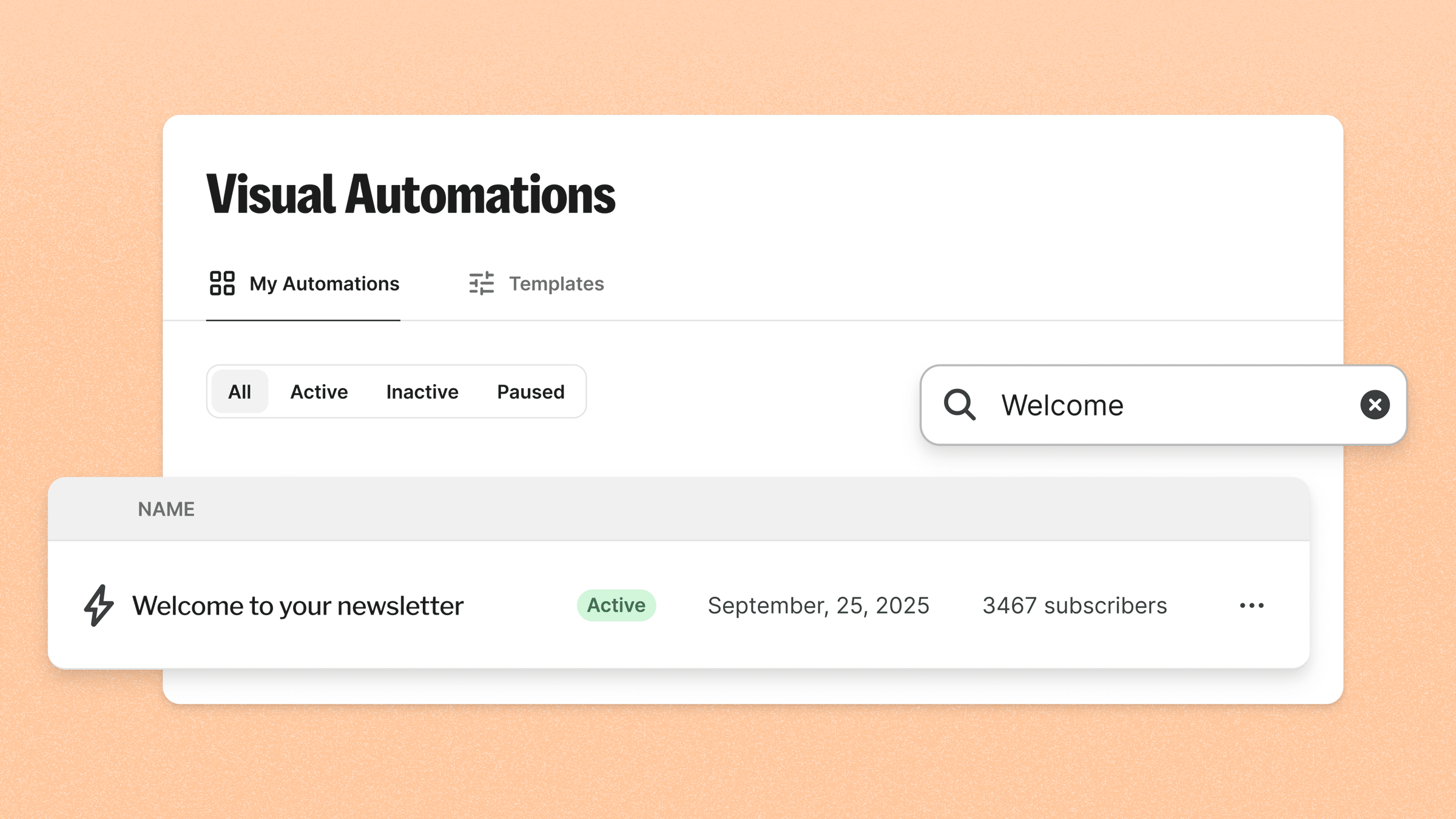  you can now search your visual automations 