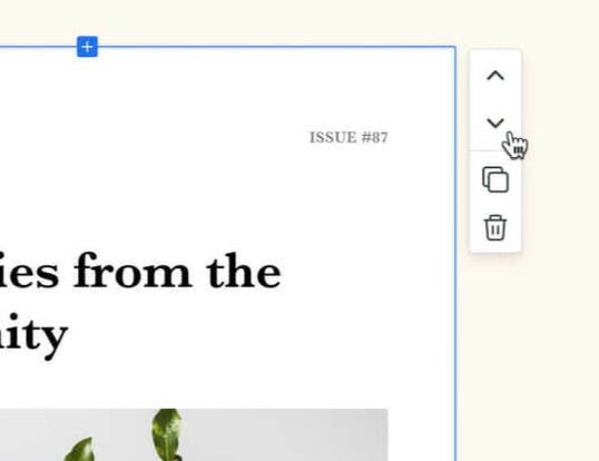 Email editor: New sections
