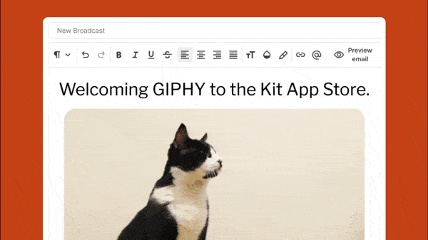 GIF showing off the new GIPHY app in the Kit App Store