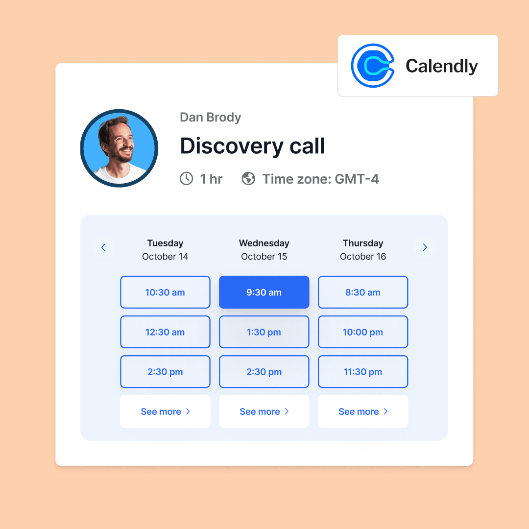Calendly app UI