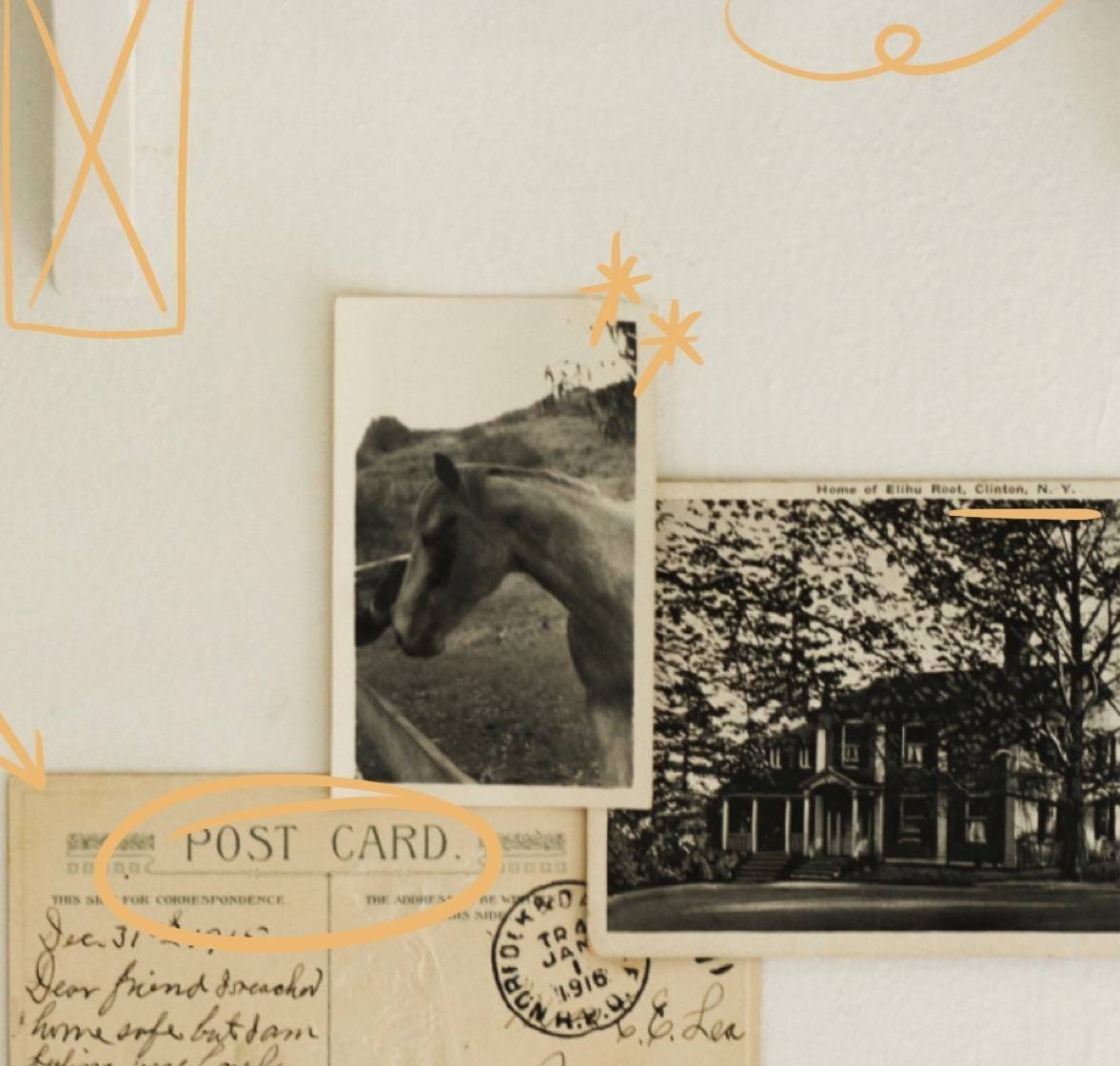 graphic of postcards