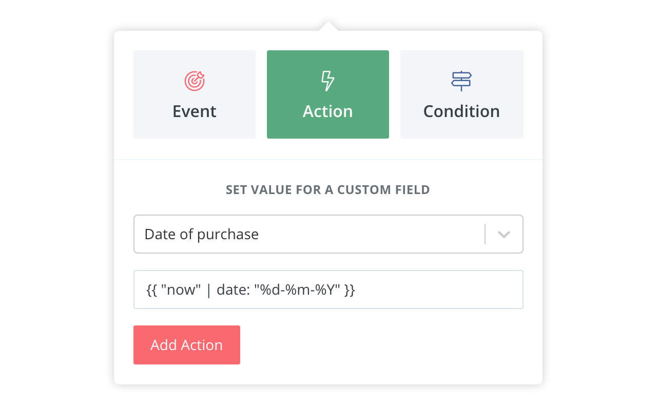 Screenshot of Liquid code used in a Visual Automation