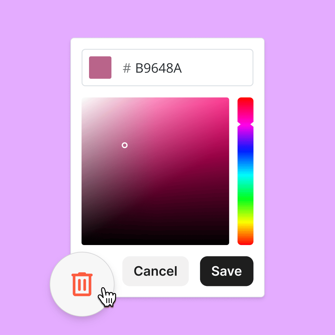 Saved colors in the email editor
