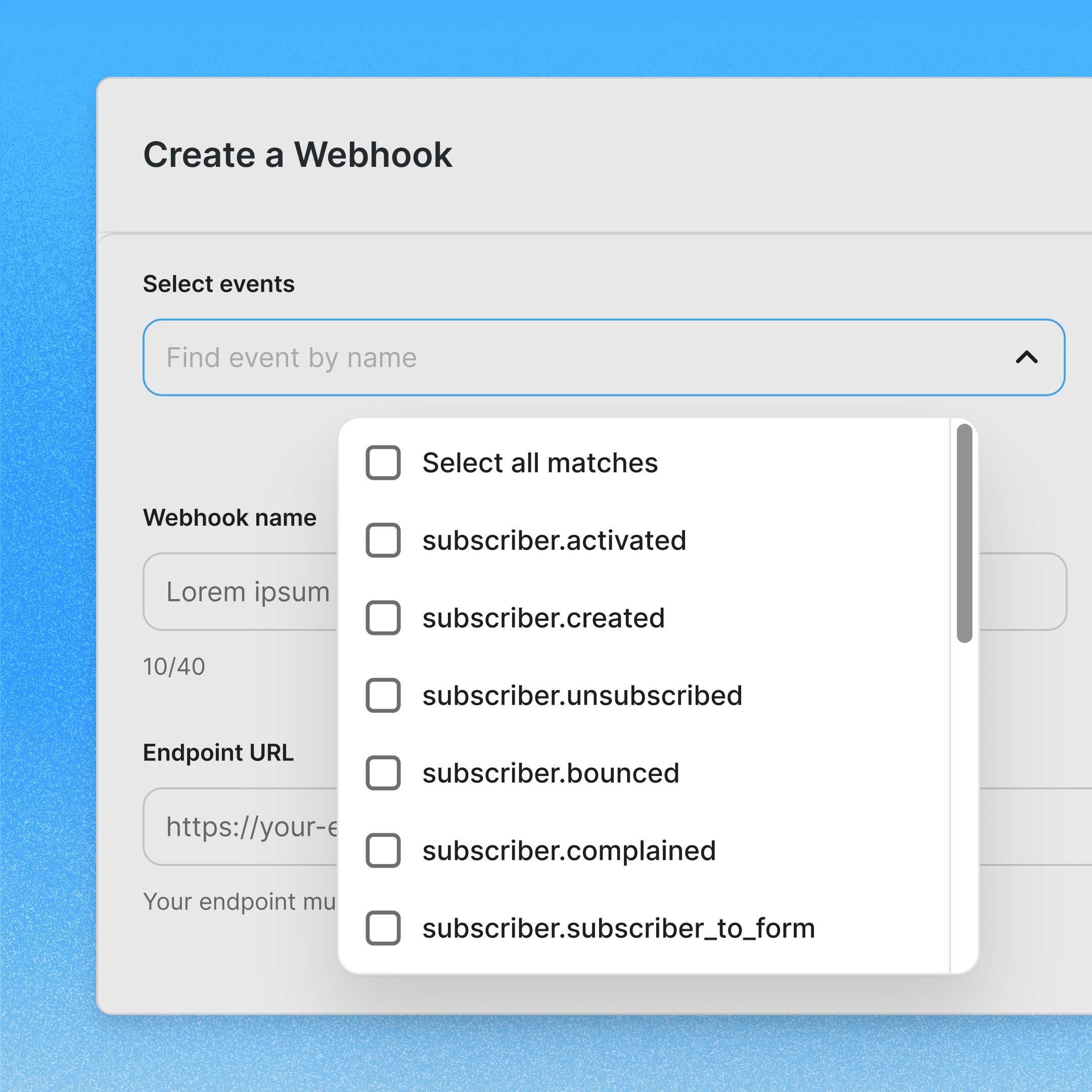 Webhooks 2.0 view