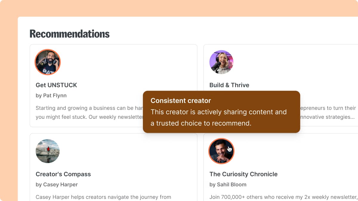 Earn visibility with the "Consistent creator" badge