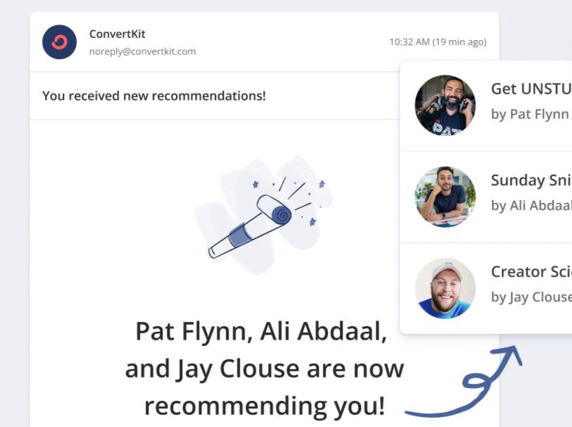 Image showing the new "You have a new recommendation!" email