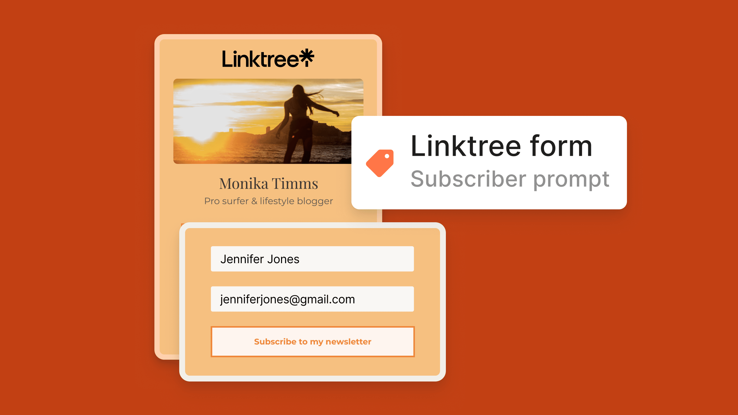 Linktree form auto-syncing directly to Kit