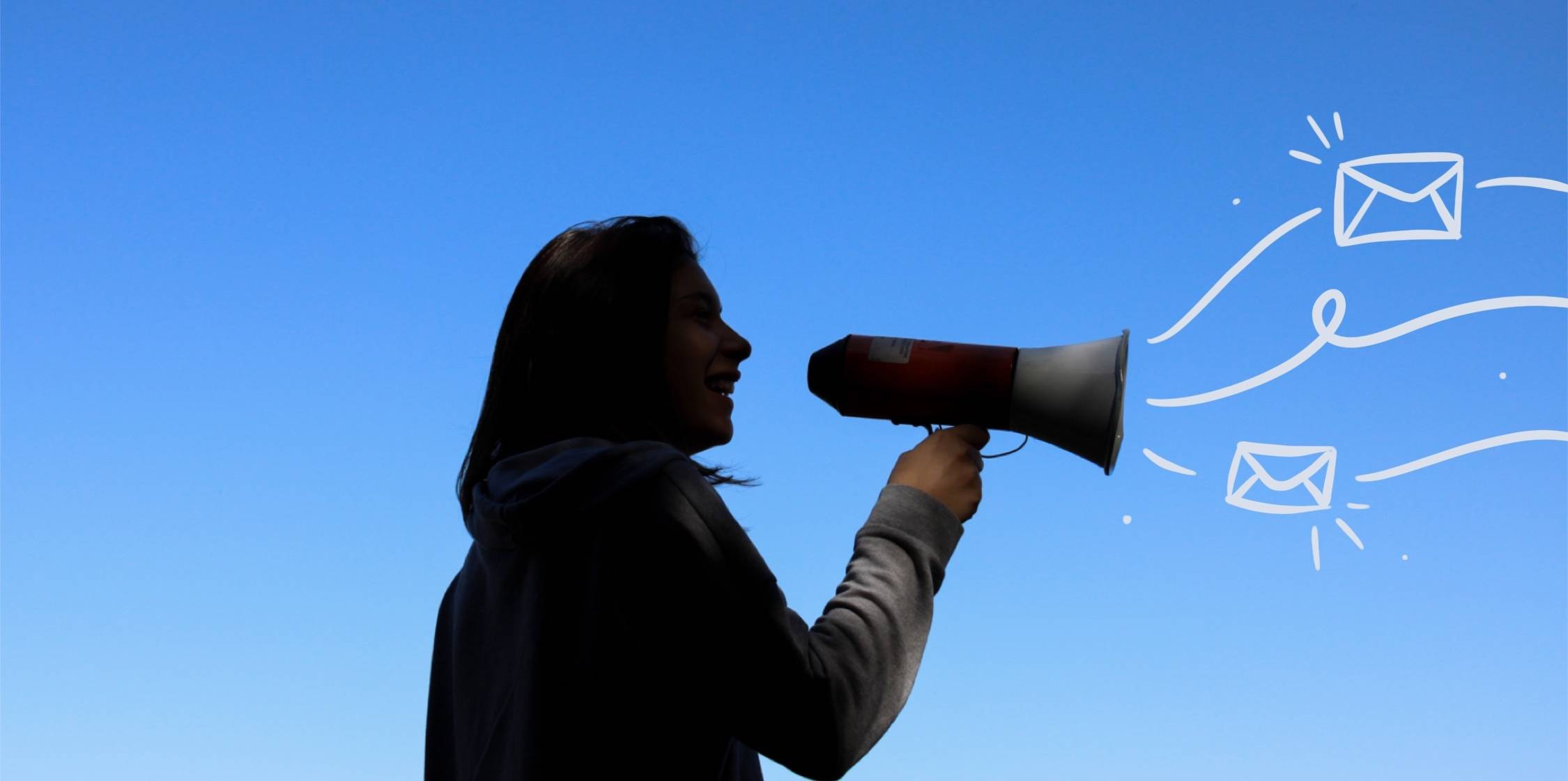 silhouette with megaphone
