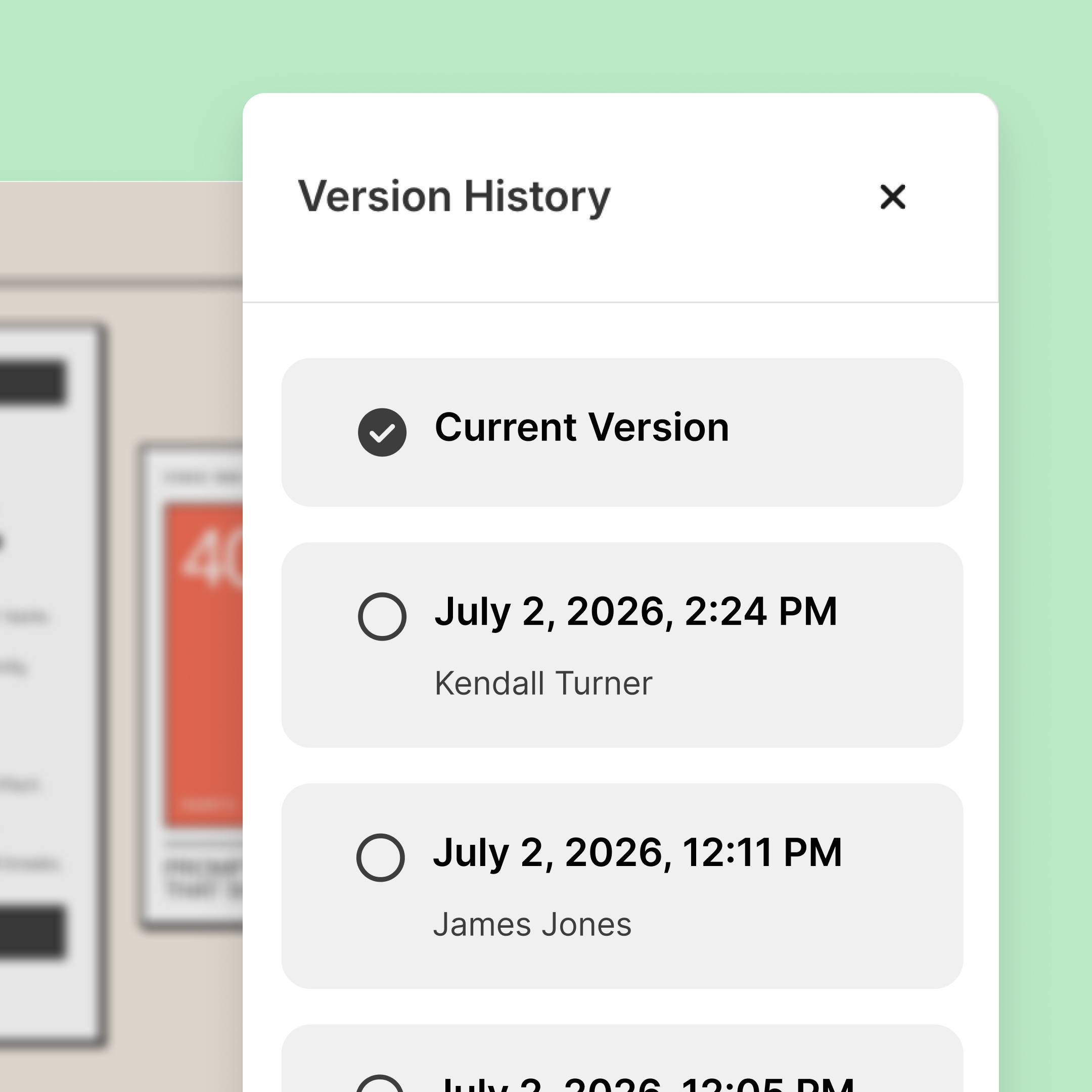 Restore previous versions of your landing pages