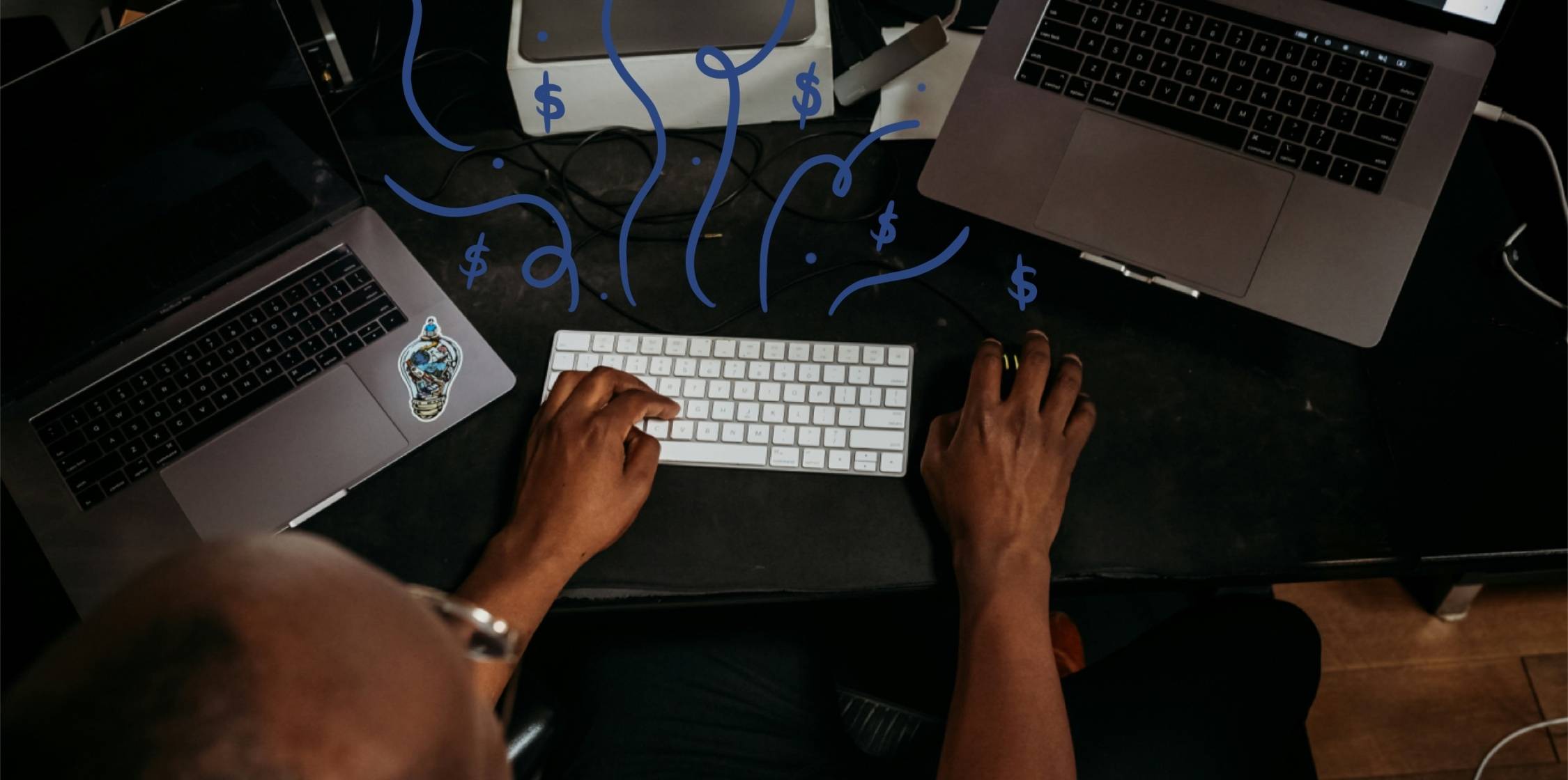 person working at a laptop