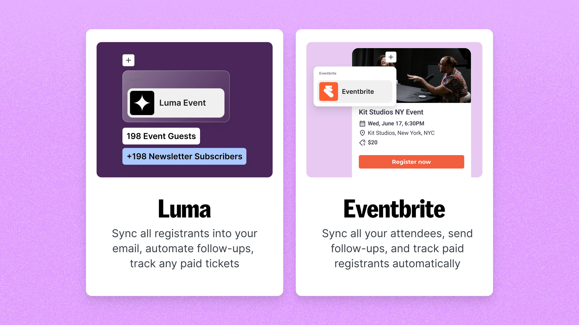 Luma + Eventbrite apps