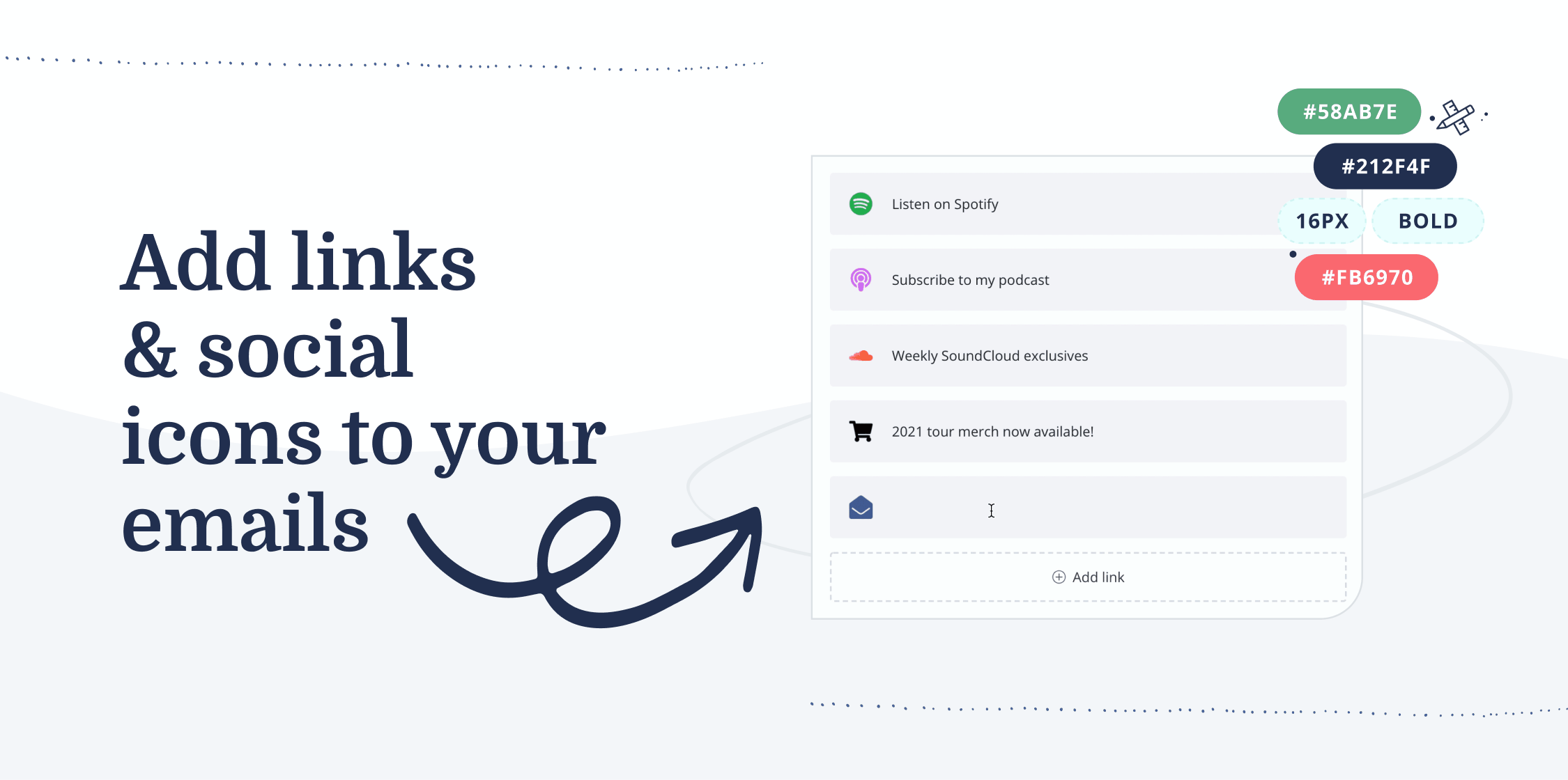 Learn more about adding social links and icons in emails