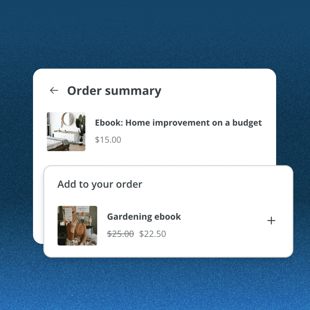 Upsell experience at checkout