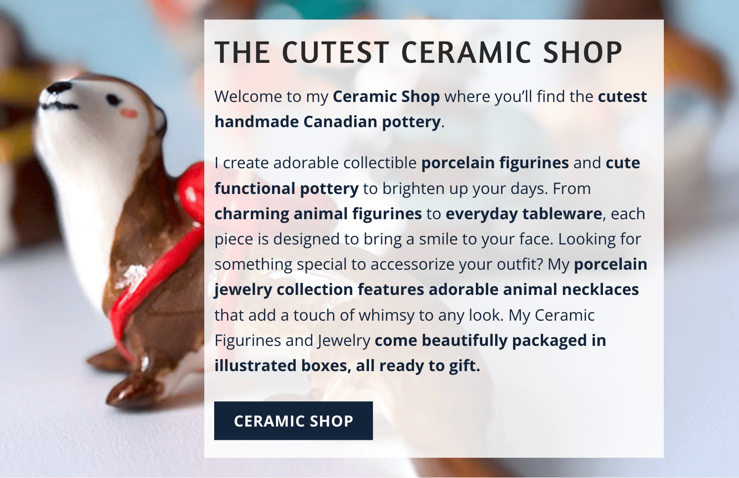 Screenshot from the webshop of ceramicist Kness