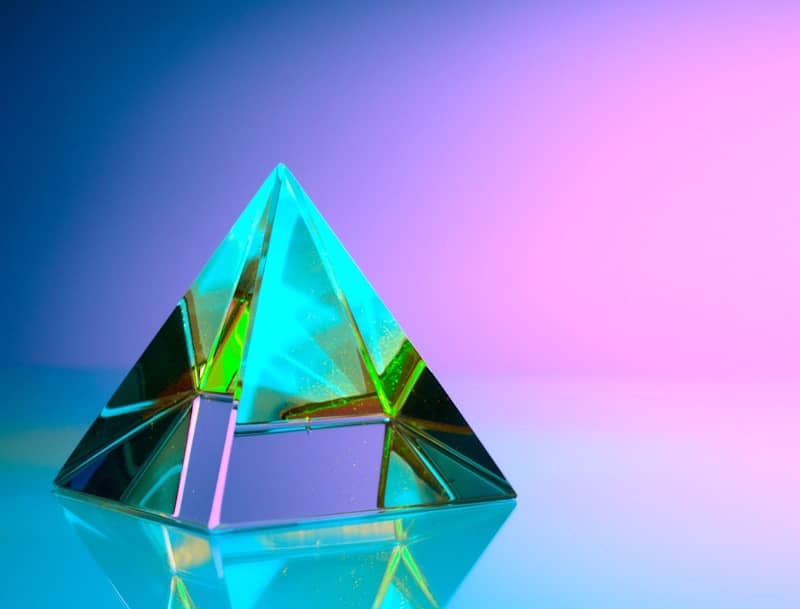 A glass object sitting on top of a table