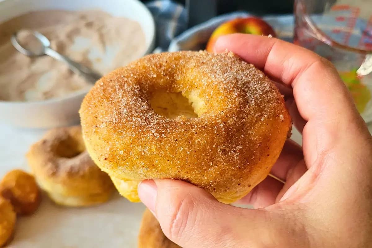 apple pie air fryer donut with biscuit