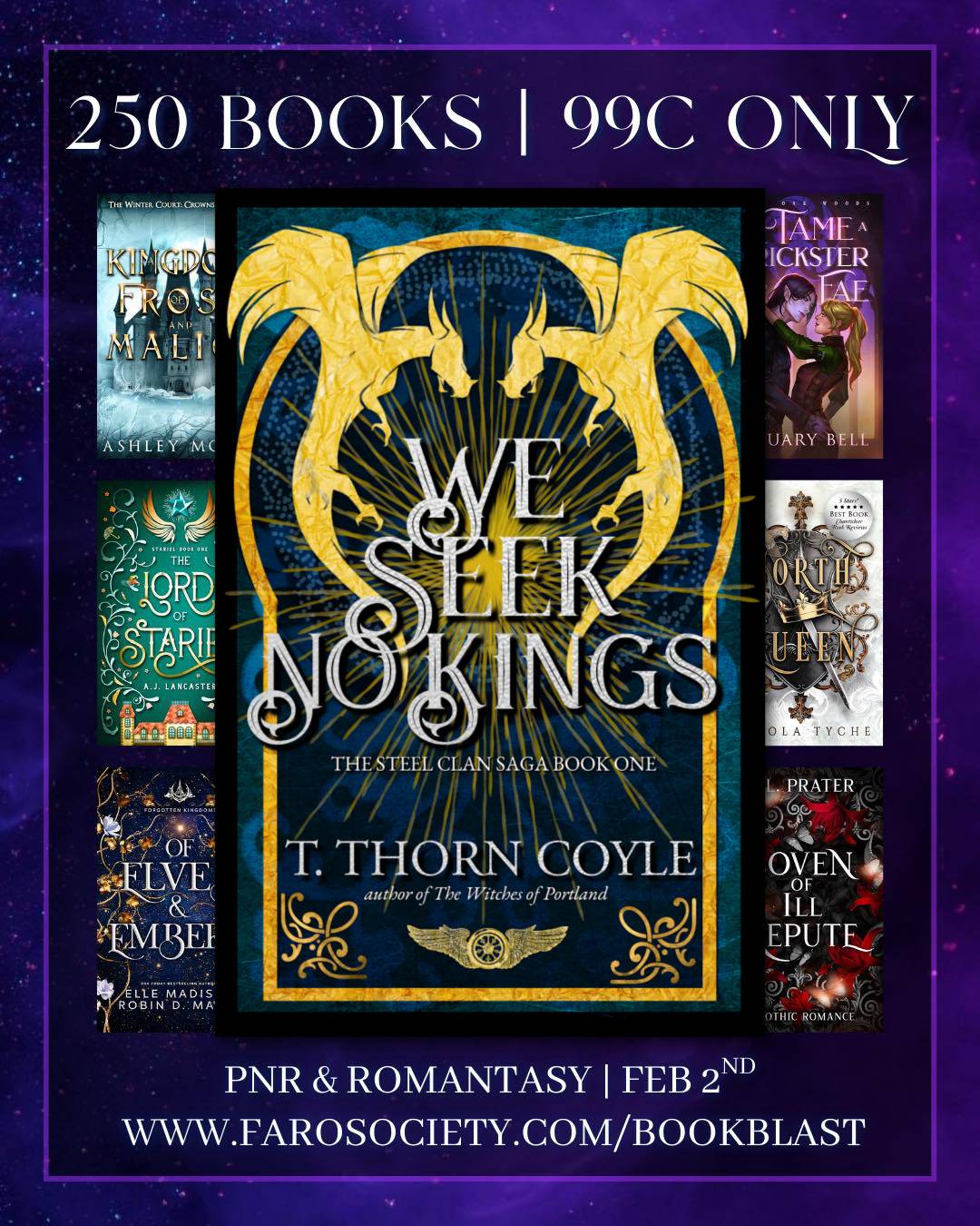 250 books, .99 only. We Seek No Kings a fantasy book with dragons over several other fantasy novels