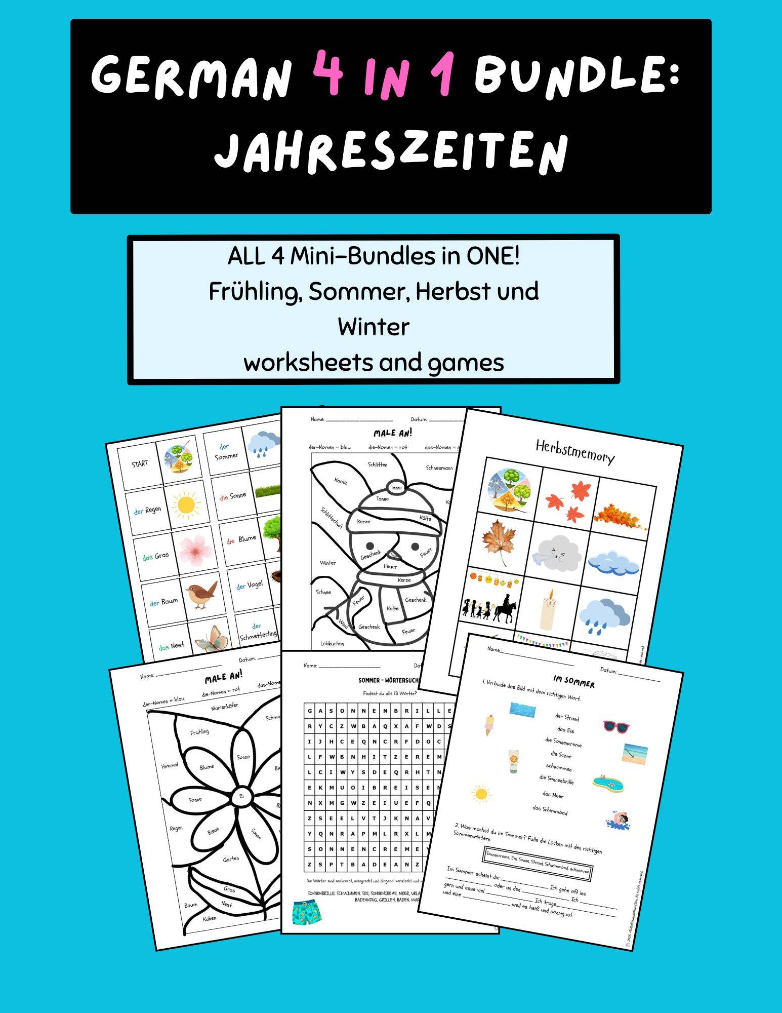 German 4-in-1-Bundle Jahreszeiten/Seasons