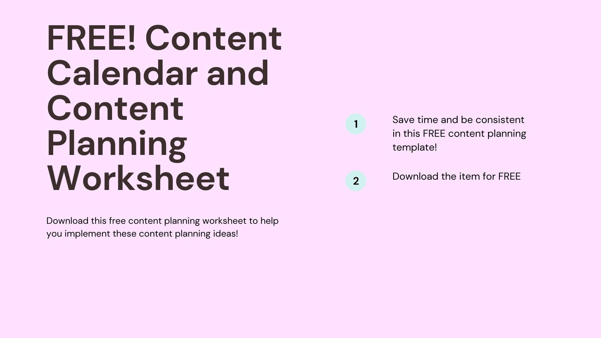 Content calendar ideas free