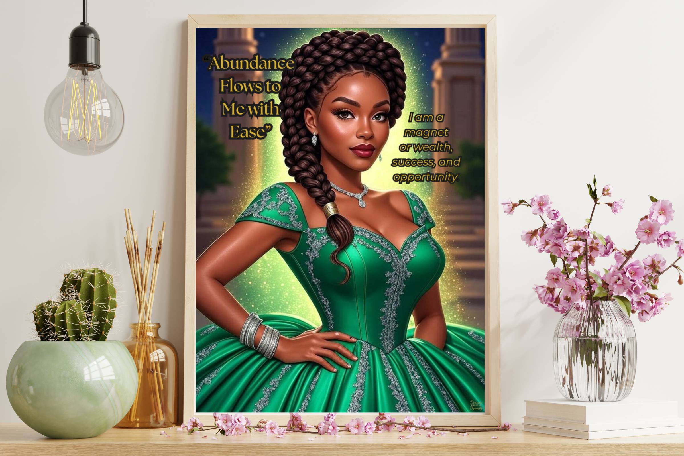 Emerald Abundance Goddess Wall Art Printable