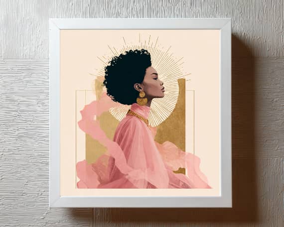 Black Woman Wall Art Afrofuturist Printable Digital Download Modern Portrait Luxury Decor Empowerment Gallery Afro Art Visionary Essence