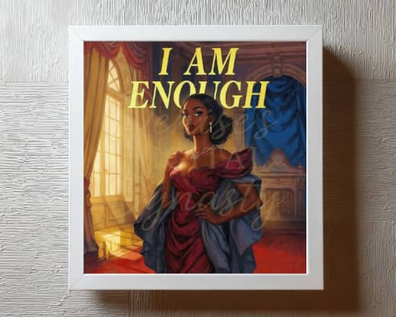 Black woman wall art printable, affirmation motivational decor, self love digital download, inspirational gallery bedroom art, quote gift