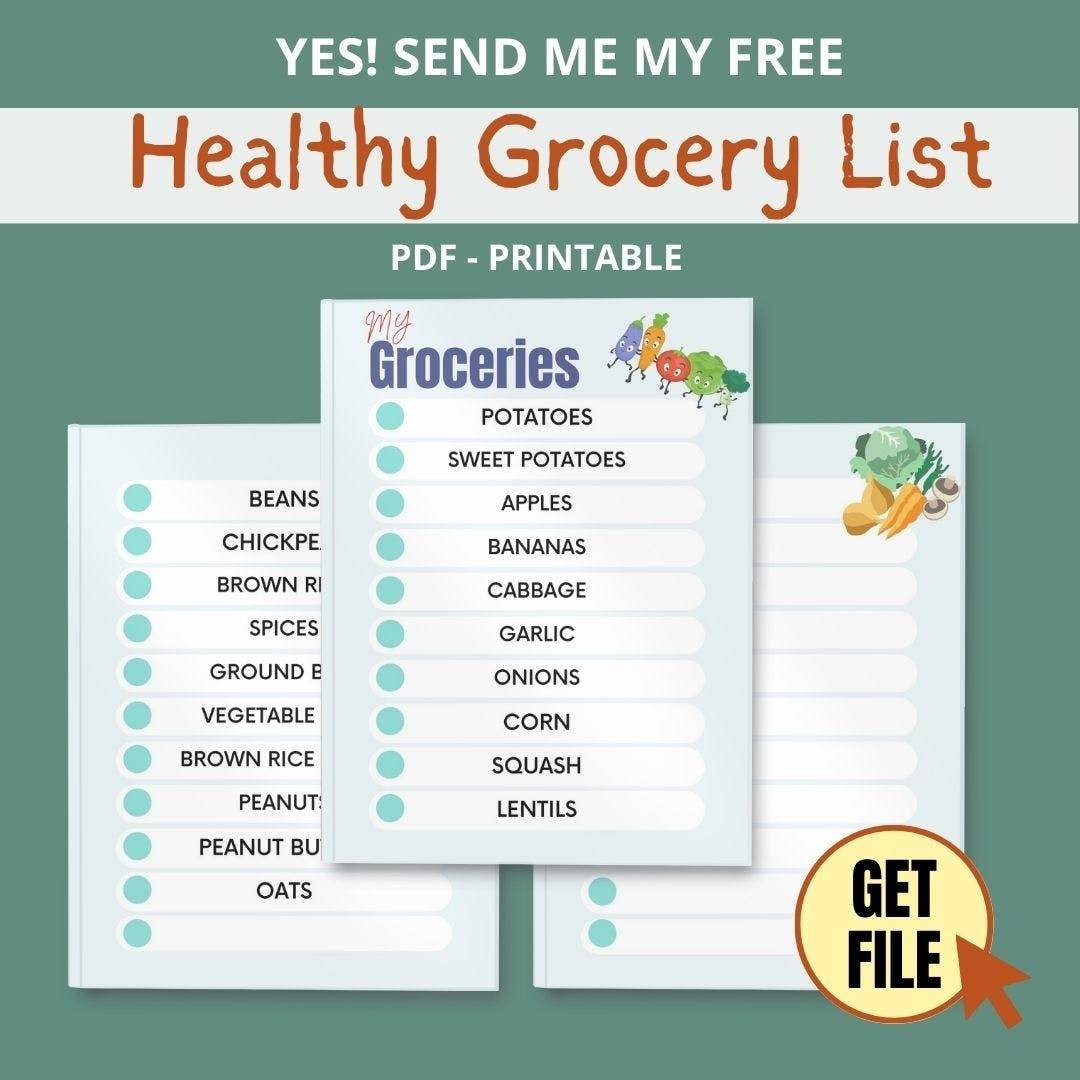 FREE Healthy Grocery List For College Students