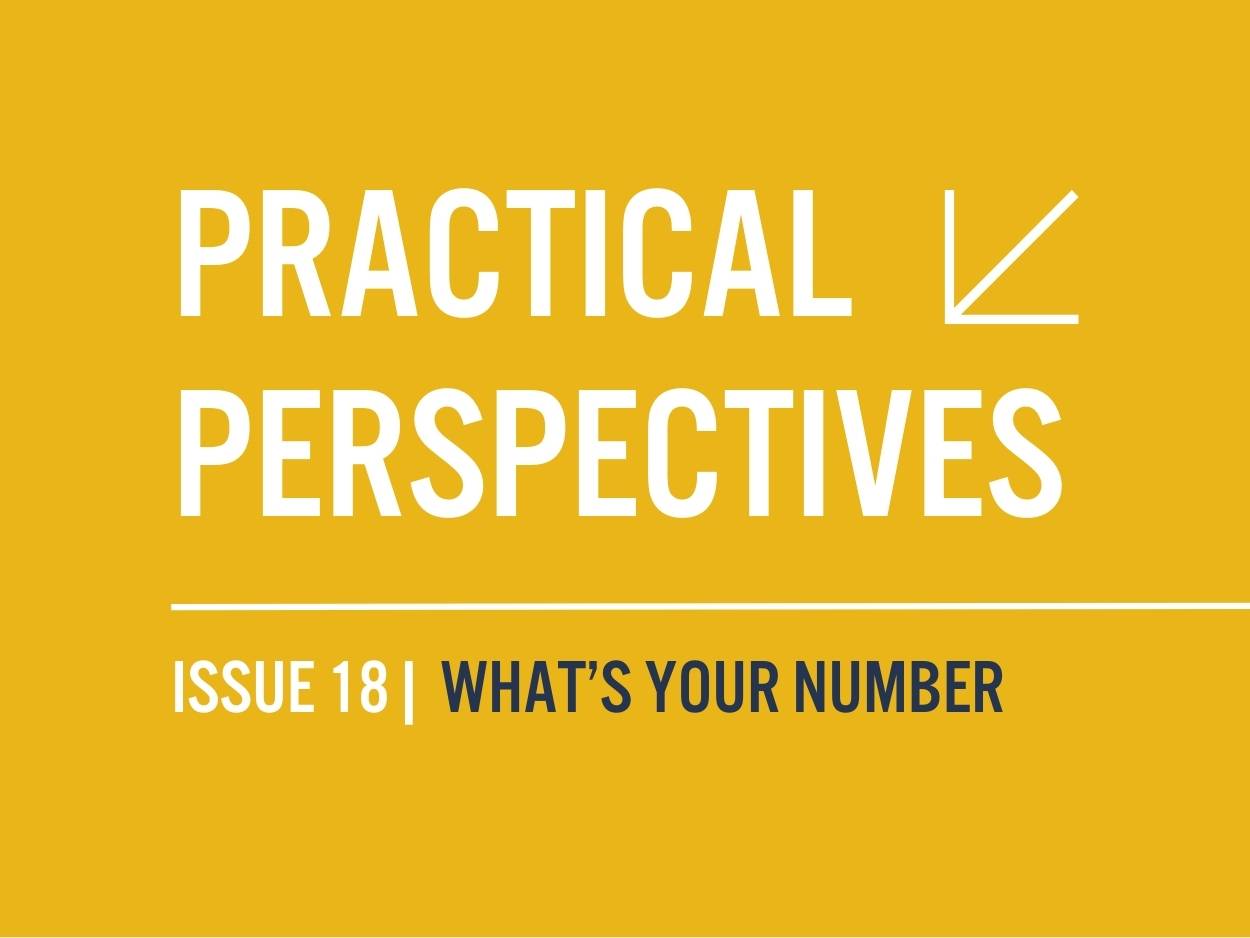 Practical Perspectives | Issue 18 | WHAT'S YOUR NUMBER on yellow background