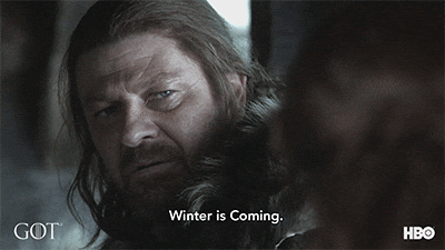 Winter is coming gif to represent this winter crisis marketing campain