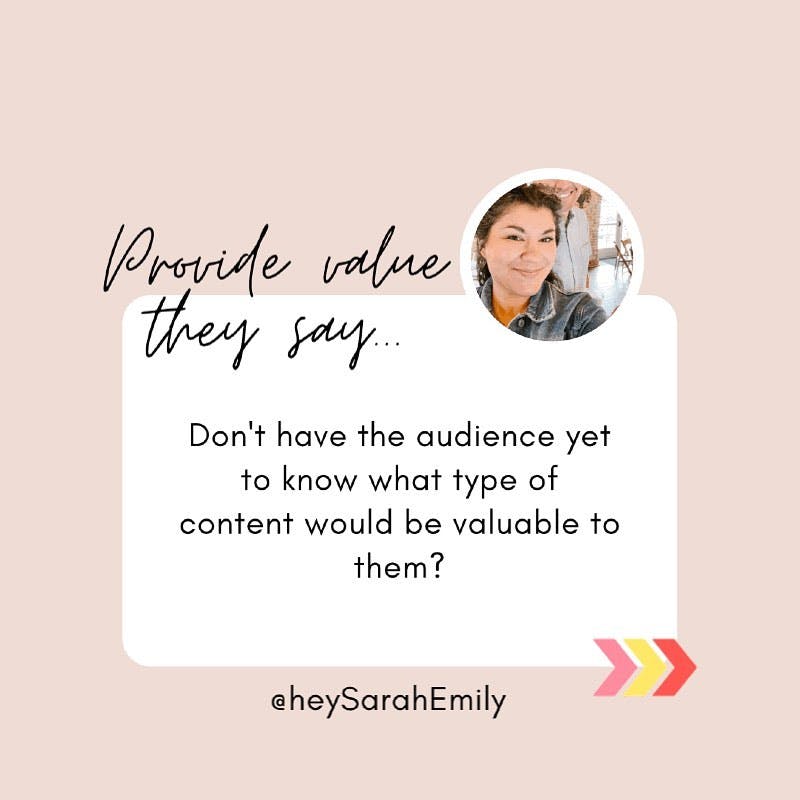 Lead with value they say… but what if your audience isn’t quite speaking to you yet?

I love following other people who do what I do, who have a similar audience, and who are farther along in their journey. 

You can learn a lot from their content, but also you can learn a lot from their audience!

You’re probably getting a lot from their posts or trainings, but also read the comments. You can get a feel for what their audience is asking for, concerned about, or what they still need.

You can leverage that to understand gaps that you can fill and to understand your own audience who might not be engaging just yet!

Turn those notes into content that can answer those questions, provide clarity on the concerns, etc. in your own voice and in the context of your products/services.

✨Also make sure you’re doing this with your own content!!✨

Let me know if you gain any valuable insight by doing this!

#steallikeanartist #contentvalue #igcontent #contentcreationtips #contentcreating #contentwriter #contentmanagement #contentmarketingstrategy #contentmarketingstrategies #contentstrategytips #contentstrategy