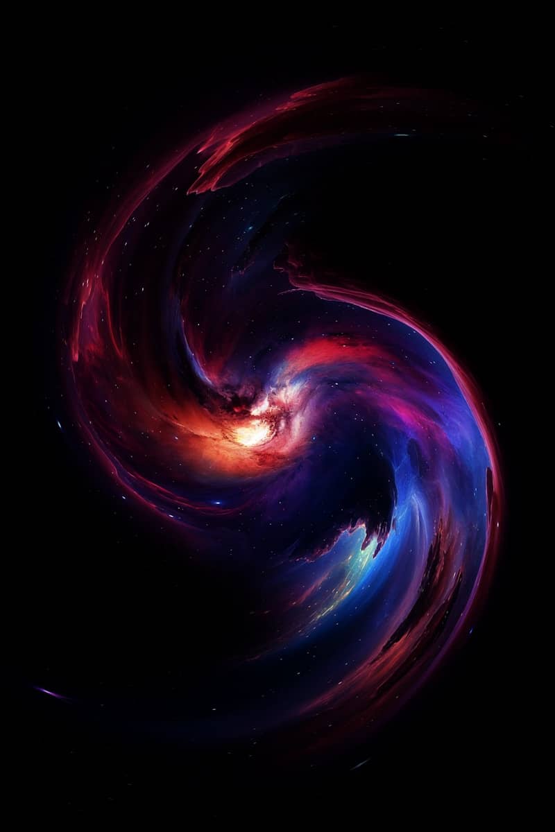 Vibrant colorful nebula swirling in deep space