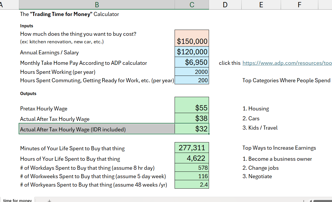 time for money calculator